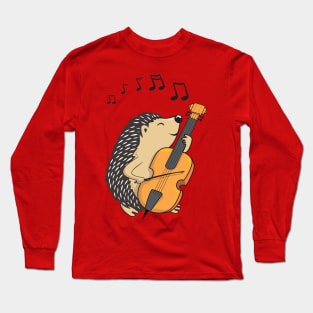hedgehog playing cello Long Sleeve T-Shirt
